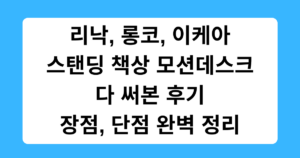 리낙, 롱코, 이케아 스탠딩 책상 모션데스크 다 써본 후기 - 장점, 단점 완벽 정리