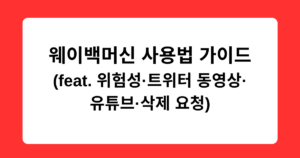 웨이백머신 사용법 가이드 (feat. 위험성·트위터 동영상·유튜브·삭제 요청)